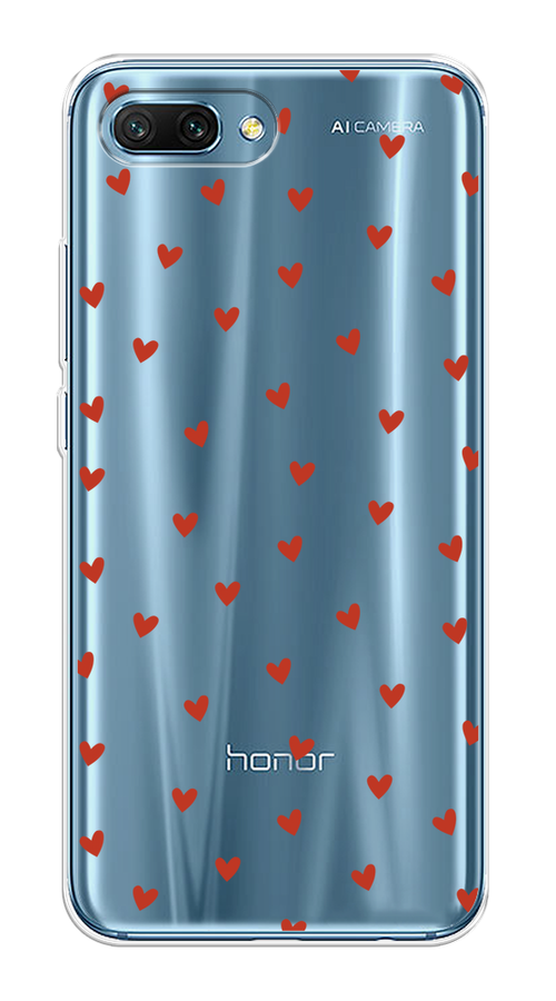 

Чехол на Honor 10 "Red hearts", Красный;прозрачный, 65350-1