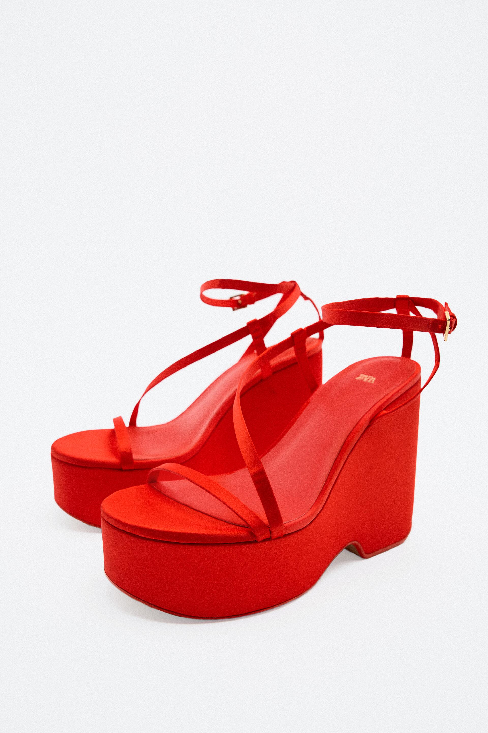 

Босоножки женские ZARA 11315010 красные 38 RU (доставка из-за рубежа), 11315010