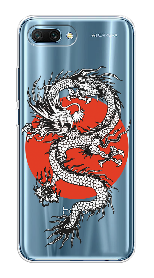 

Чехол на Honor 10 "Восходящий дракон", Белый;черный;красный, 65350-1
