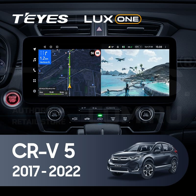 

Штатная магнитола Teyes LUX ONE 360 6/128 Honda CR-V 5 RT RW (2017-2022), Lux One