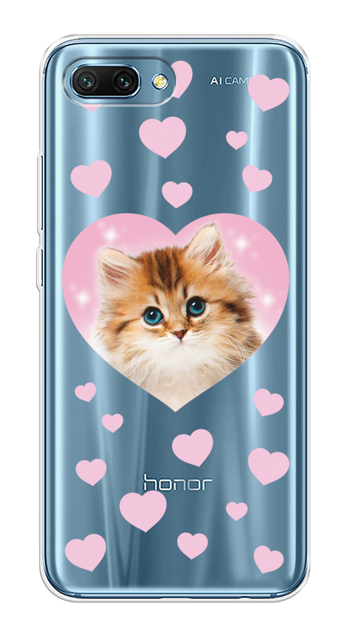 

Чехол на Honor 10 "Котенок в сердце", Розовый;оранжевый;белый;прозрачный, 65350-1