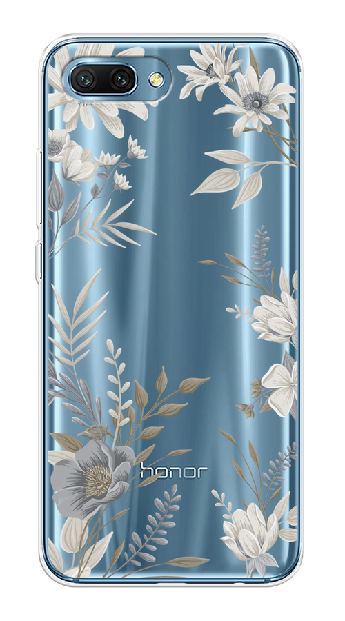 

Чехол на Honor 10 "Цветы сепия", Серый;прозрачный;зеленый;белый, 65350-1