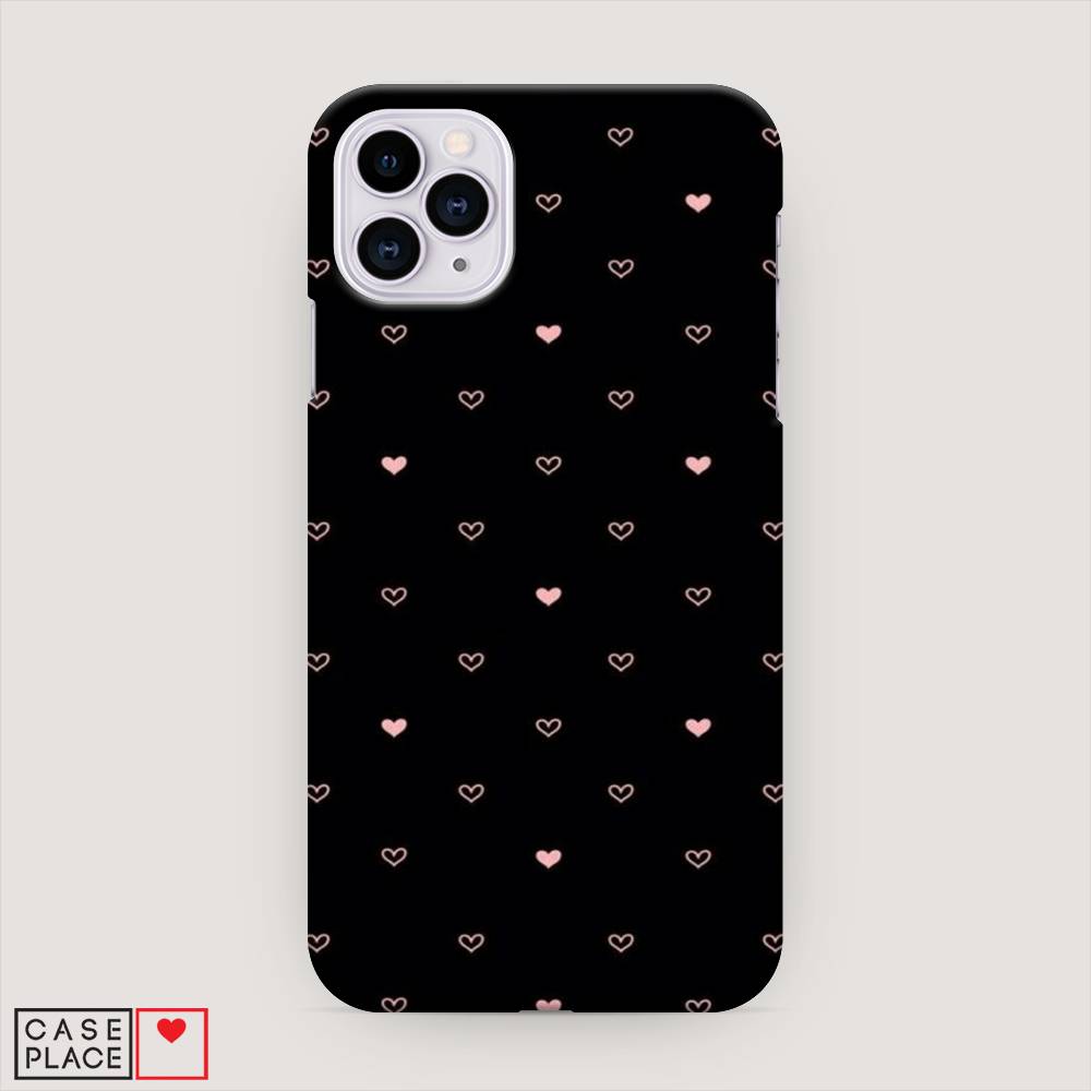 

Пластиковый чехол "Черный фон и сердечки" на Apple iPhone 11 Pro, 12320-2