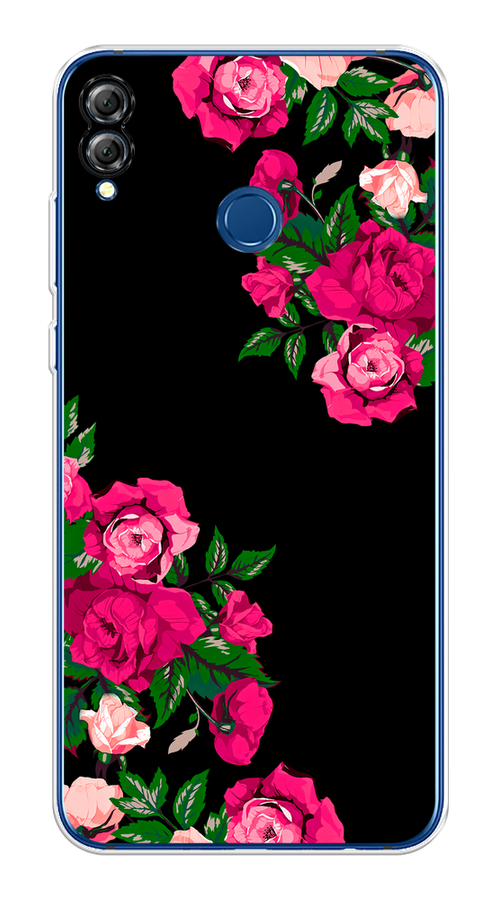 

Чехол на Honor 8X "Розы фуксия", Черный;розовый;зеленый, 66750-1