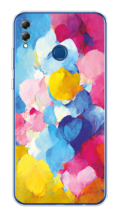 

Чехол на Honor 8X "Яркие пятна", Синий;голубой;желтый;розовый, 66750-1
