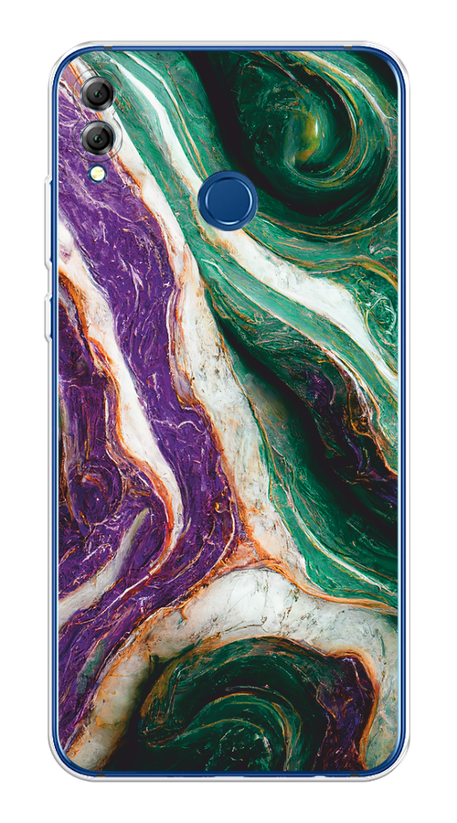 

Чехол на Honor 8X "Фиолетово-зеленый мрамор", Зеленый;фиолетовый, 66750-1