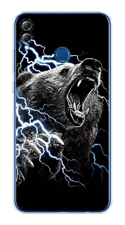 

Чехол на Honor 8X "Гроза и медведь", Черный;серый;серебристый, 66750-1