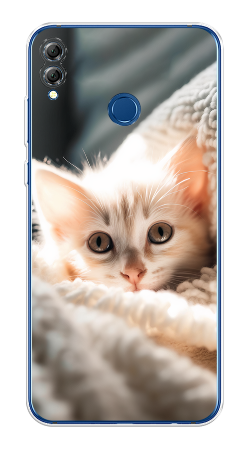 

Чехол на Honor 8X "Белый шкодливый котенок", Серый;белый;бежевый;оранжевый, 66750-1