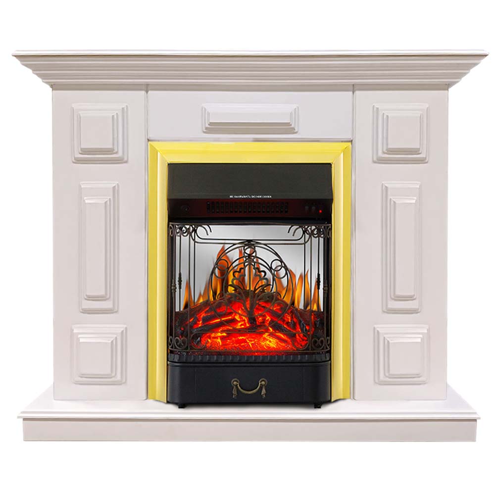 

Каминокомплект Хорошие Камины Юпитер с очагом Royal Flame Majestic FX M Brass белый, Royal Flame Majestic FX M Brass