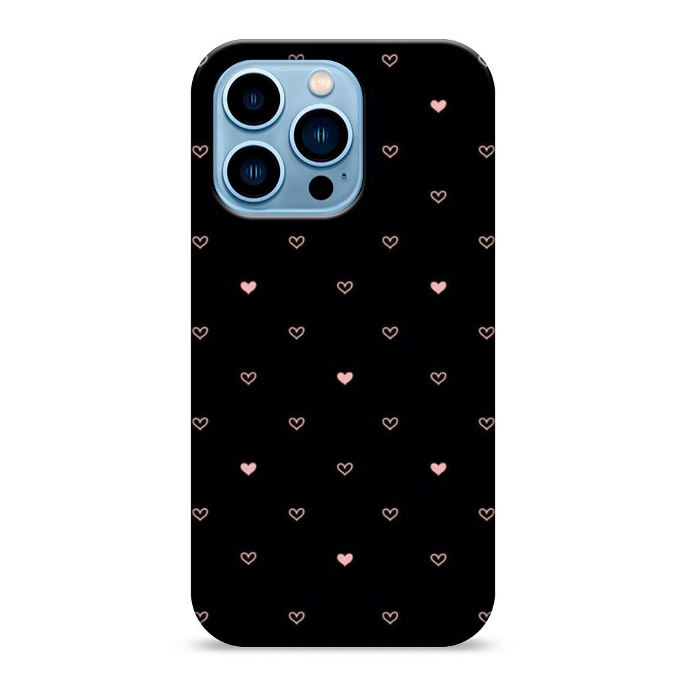 

Пластиковый чехол "Черный фон и сердечки" на Apple iPhone 13 Pro, 14320-2