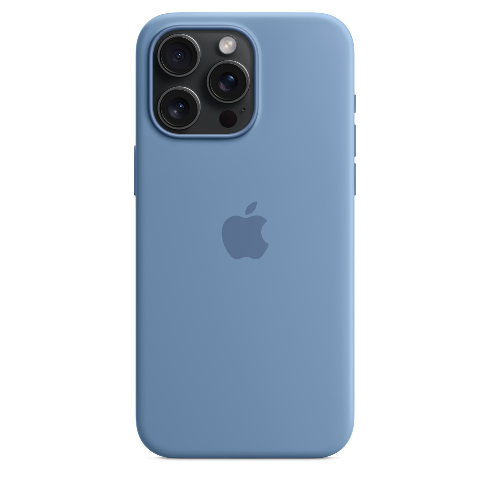 Чехол Apple Silicone Case with MagSafe для iPhone 15 Pro Max Winter Blue (MT1Y3)