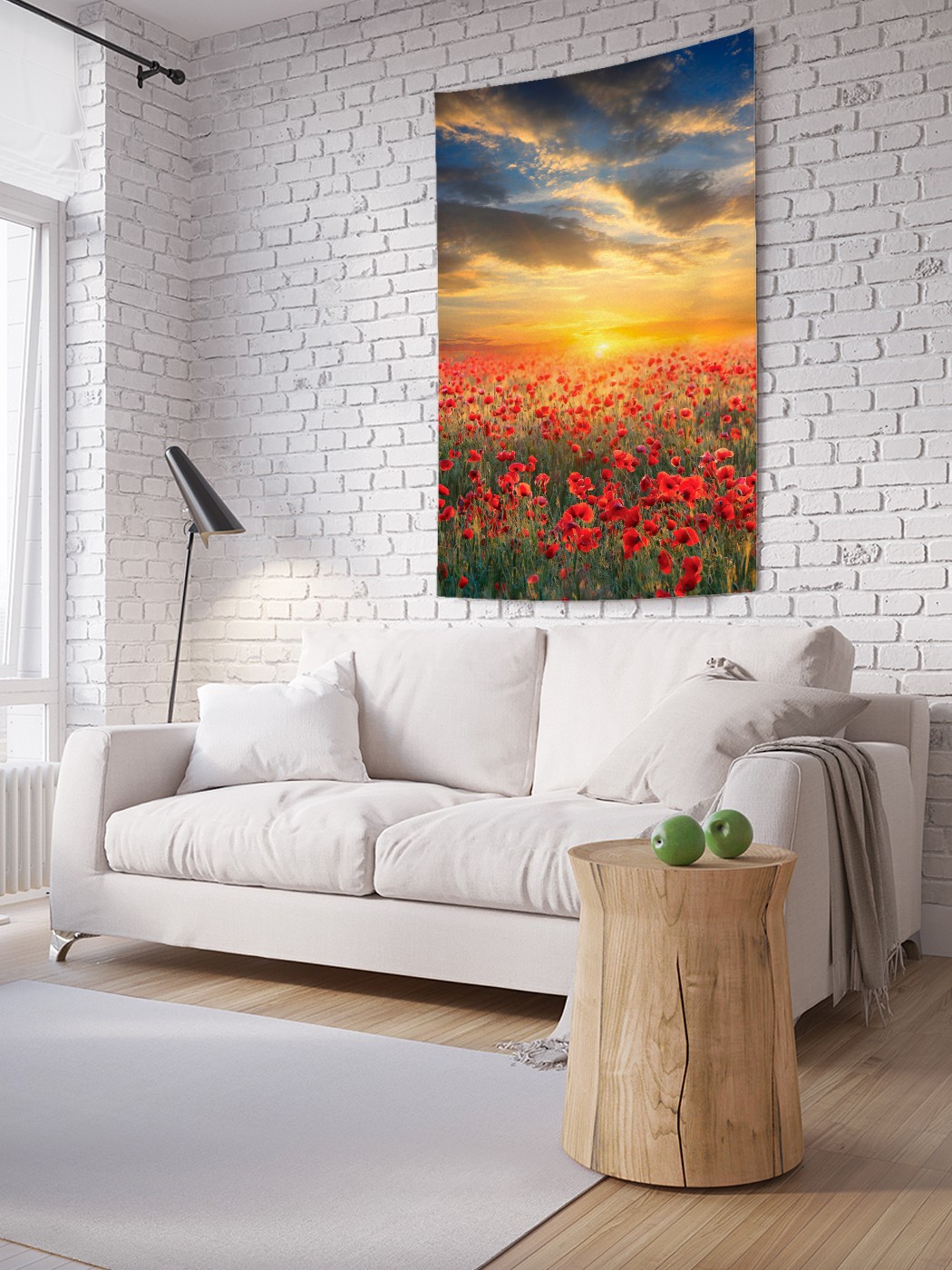 

Вертикальное фотопанно на стену JoyArty Закат за маками 150x200 см, Закат за маками