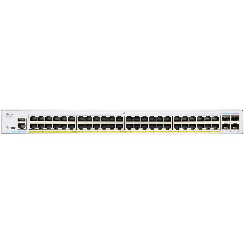 фото Коммутатор cisco sb cbs350 48-port ge, poe, 4x10g sfp+ (repl. for sg350x-48p-k9-eu) white