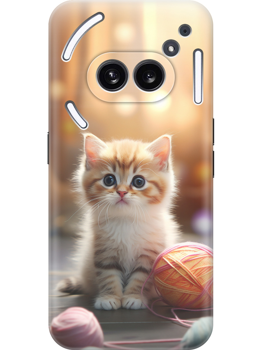 

Силиконовый чехол на Nothing Phone (2a) с принтом "Котик и нитки", Прозрачный;белый;желтый;розовый, 782627611