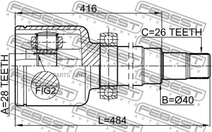 

Шарнир, приводной вал FEBEST 2111-CA220RH