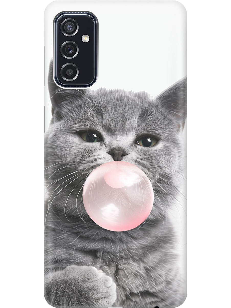 

Силиконовый чехол на Samsung Galaxy M52 5G с принтом "Котик и жвачка", Прозрачный;белый;розовый;серый, 734082111