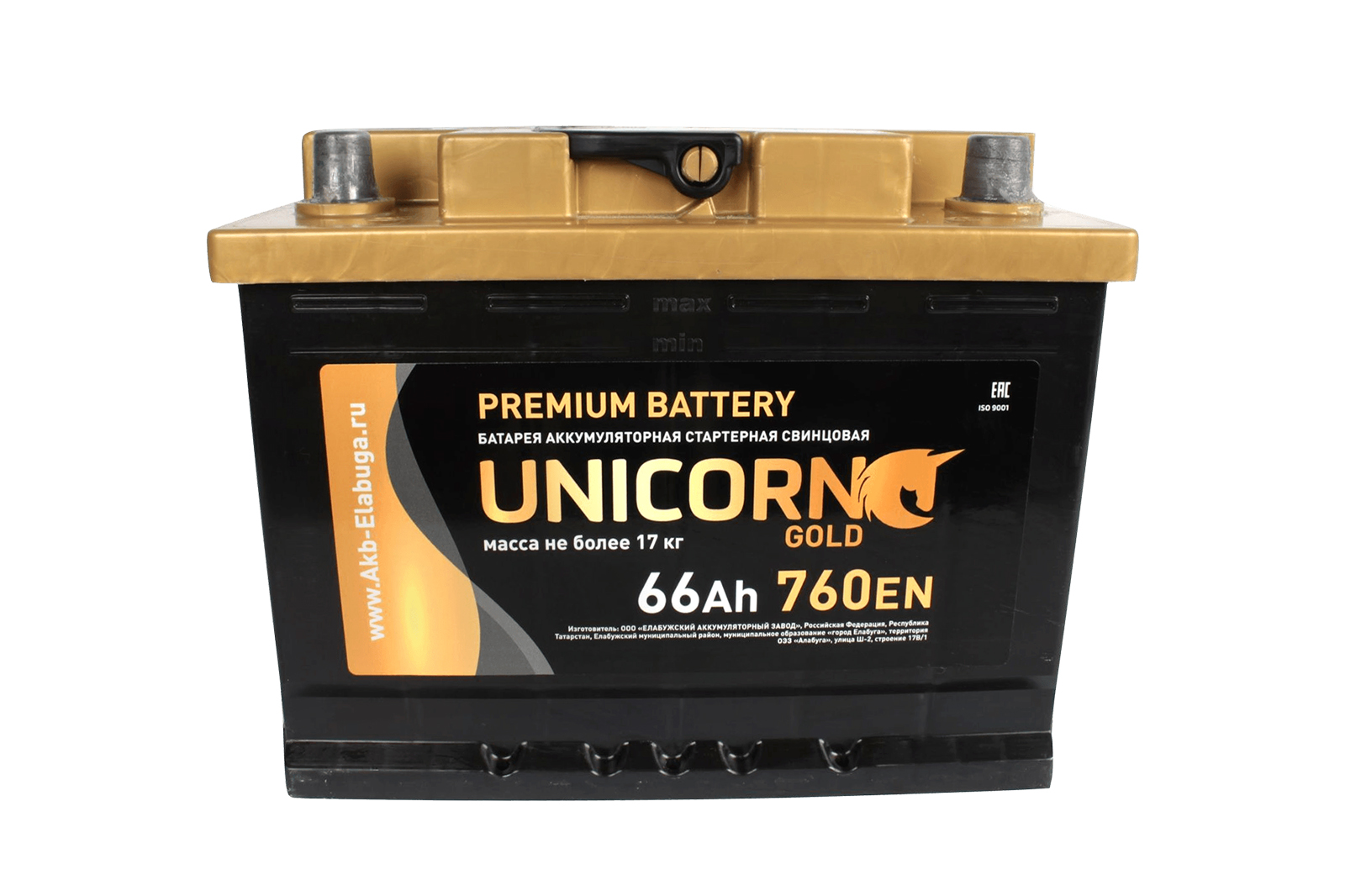 Аккумуляторная батарея UNICORN Gold 6СТ66 обратная
