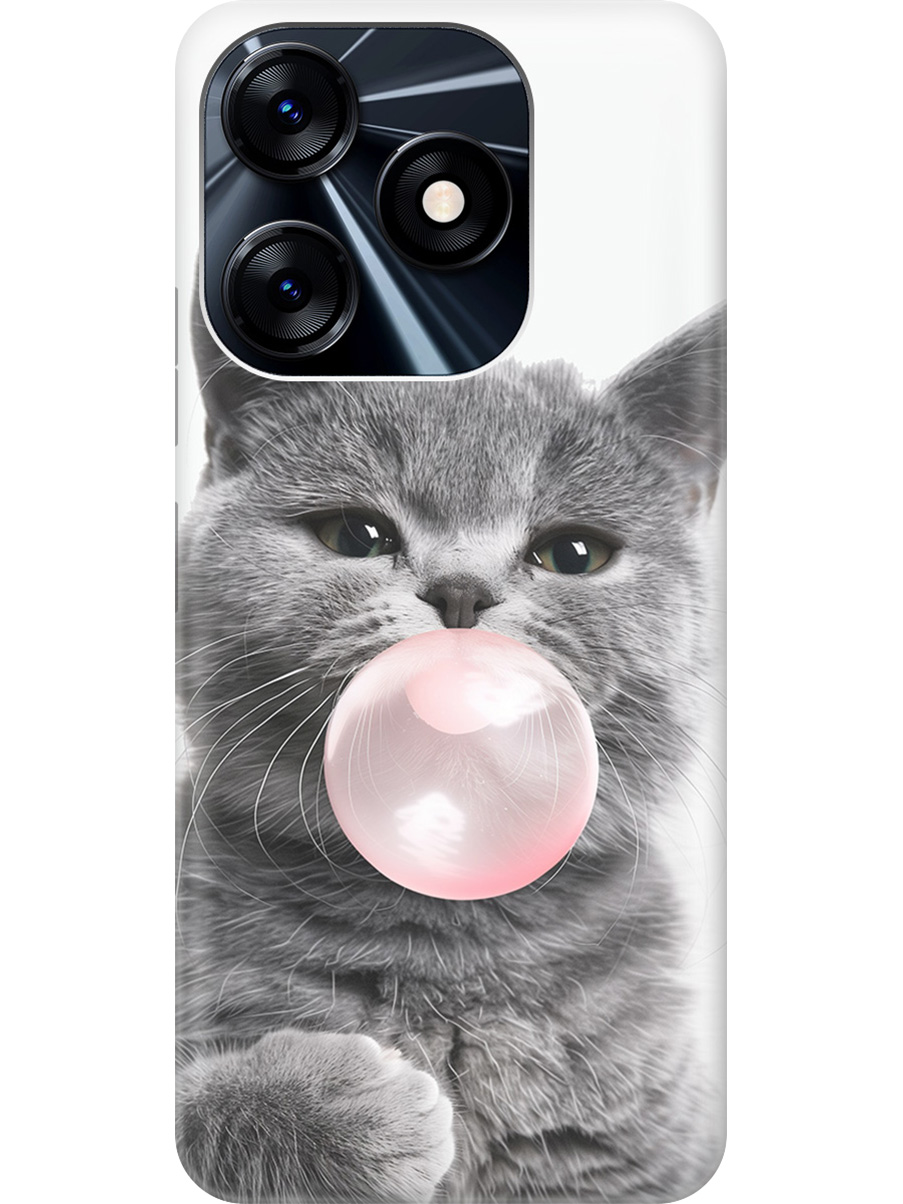 

Силиконовый чехол на Tecno Spark 10 / 10C с принтом "Котик и жвачка", Прозрачный;белый;розовый;серый, 769297811