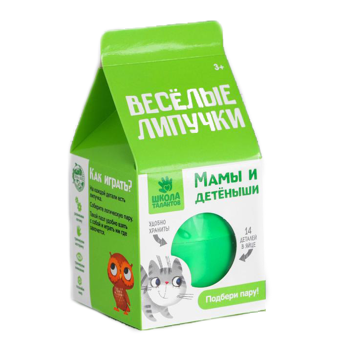 

Развивающая игрушка Весёлые липучки в яйце, Мамы и детеныши