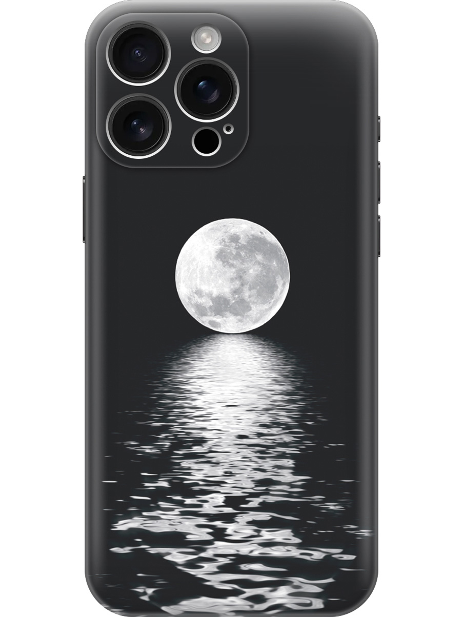 

Силиконовый чехол на Apple iPhone 16 Pro Max с принтом "Луна над морем", Прозрачный;белый;черный, 785198341