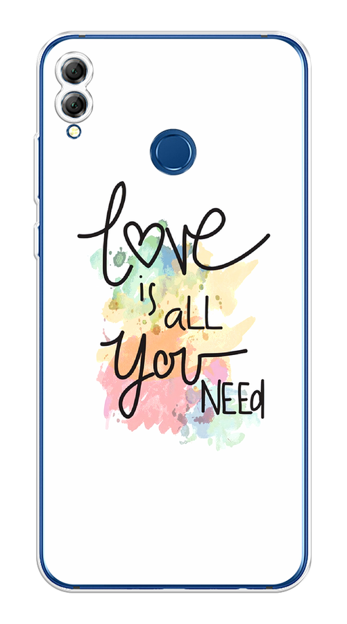 

Чехол на Honor 8X "Love is all you need", Белый;черный;зеленый, 66750-1