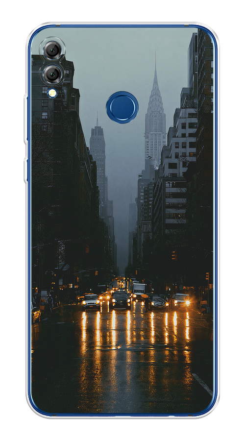 

Чехол на Honor 8X "Дождливый Нью Йорк", Черный;серый, 66750-1
