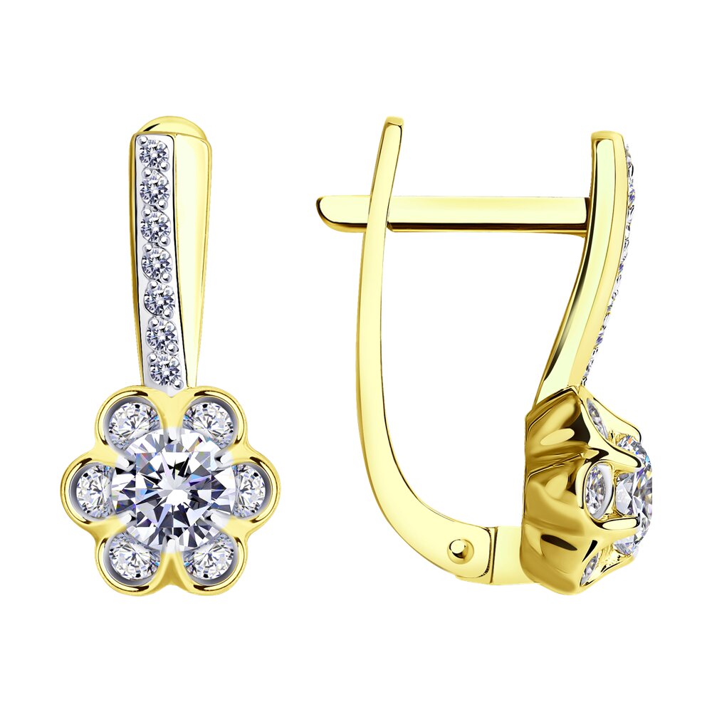 

Серьги из желтого золота SOKOLOV 029229-2, фианит, 029229-2