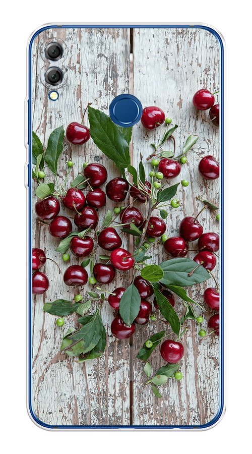 

Чехол на Honor 8X "Вишня", Бордовый;зеленый;серый, 66750-1