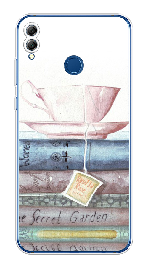 

Чехол на Honor 8X "Книжное чаепитие", Желтый;розовый;белый, 66750-1