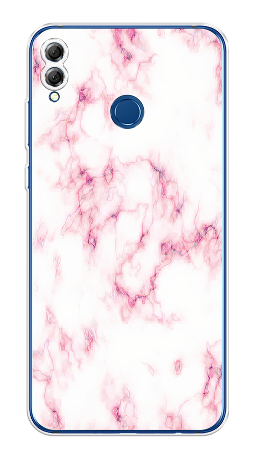 

Чехол на Honor 8X "Мрамор с розовым", Белый;розовый, 66750-1
