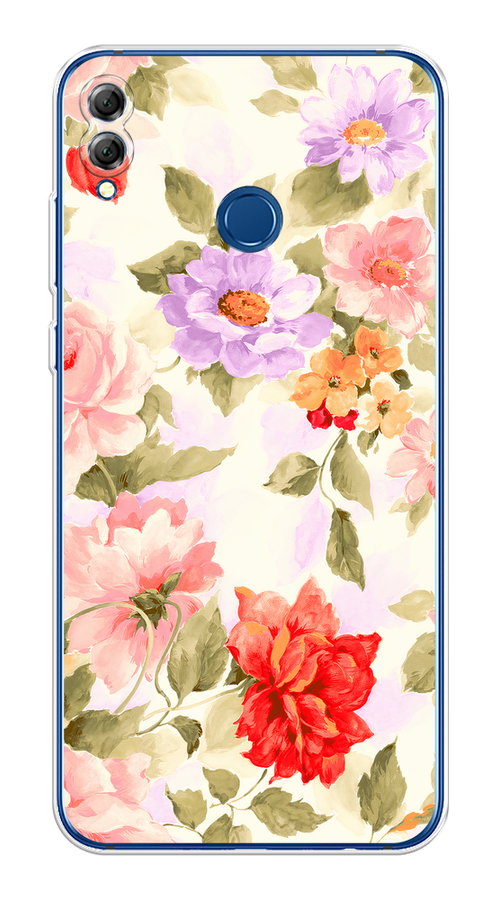 

Чехол на Honor 8X "Акварельные пионы", Розовый;бежевый, 66750-1