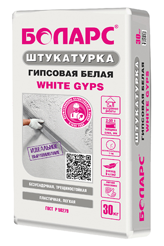 

Штукатурка гипсовая БОЛАРС white gyps белая 30 кг