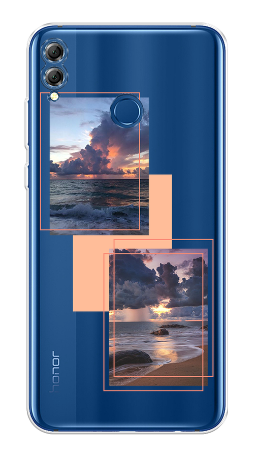 

Чехол на Honor 8X "Sky collage", Розовый;прозрачный;синий, 66750-1