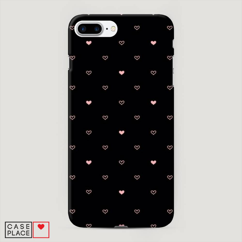 

Пластиковый чехол "Черный фон и сердечки" на Apple iPhone 7 Plus, 10720-2