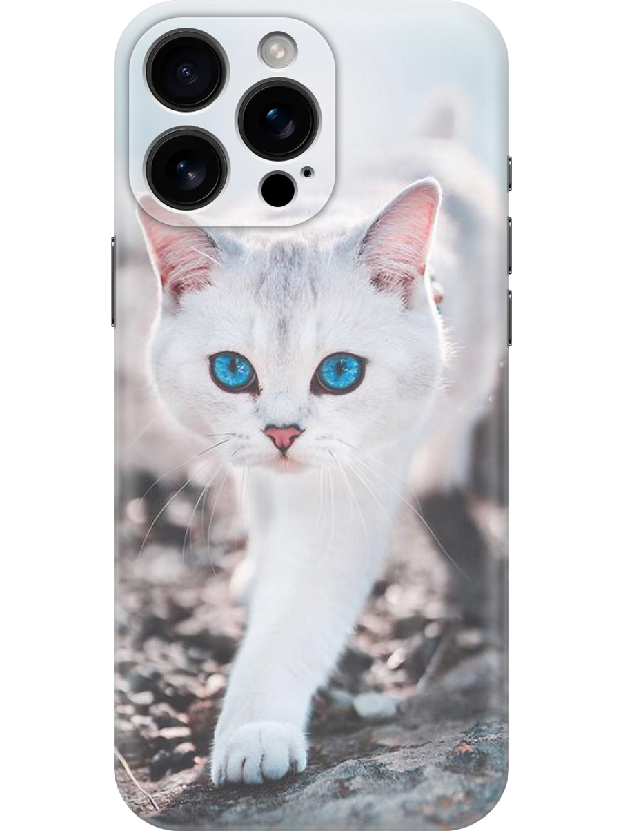 

Силиконовый чехол на Apple iPhone 16 Pro Max с принтом "Голубоглазый кот", Прозрачный;белый;серый;синий, 785198312