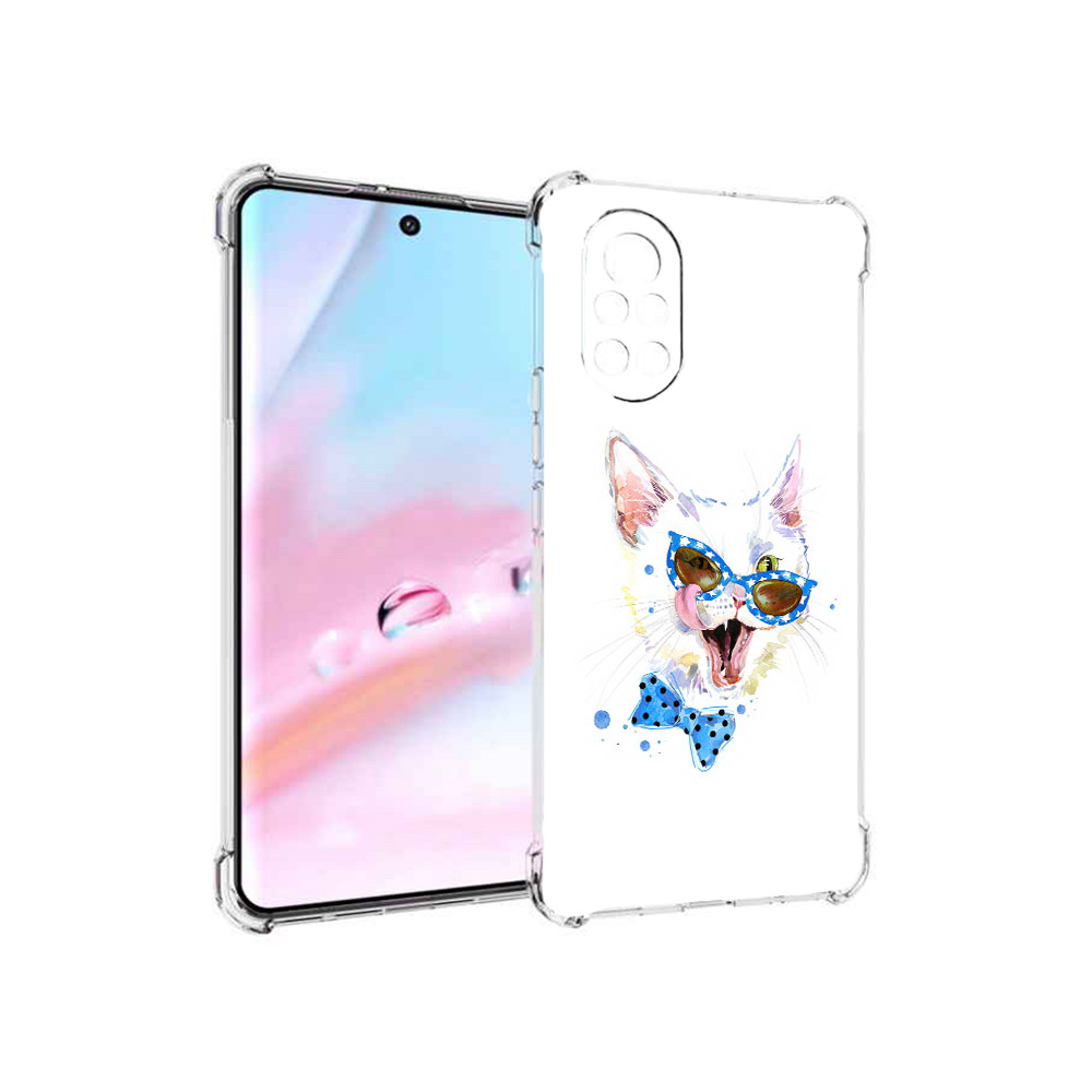 

Чехол MyPads белый кот для Huawei Nova 8 (ANG-LX1), Прозрачный, Tocco