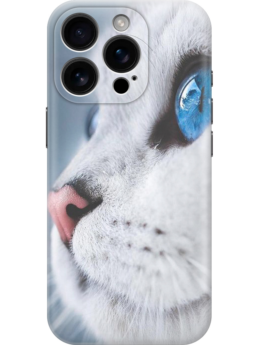 

Силиконовый чехол на Apple iPhone 16 Pro с принтом "Кошачий взгляд", Прозрачный;белый;голубой, 785197711