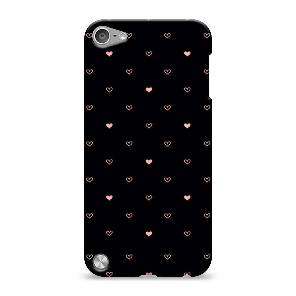 

Пластиковый чехол "Черный фон и сердечки" на Apple iPod Touch, 11120-2