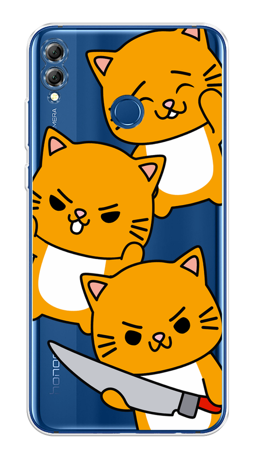 

Чехол на Honor 8X "Опасные котики", Оранжевый;серый;белый, 66750-1