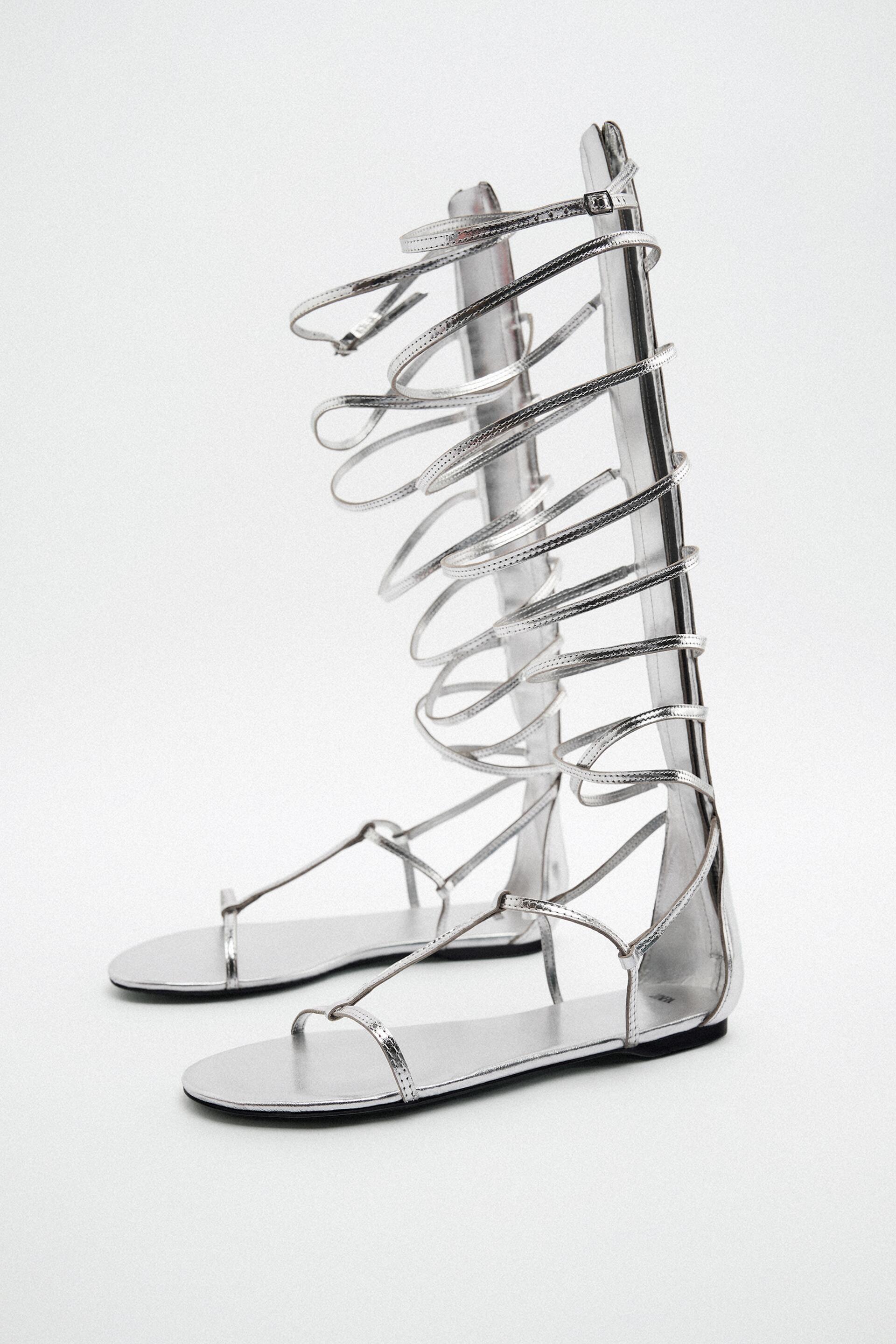 

Сандалии женские ZARA 11615010 серебристые 37 RU (доставка из-за рубежа), 11615010