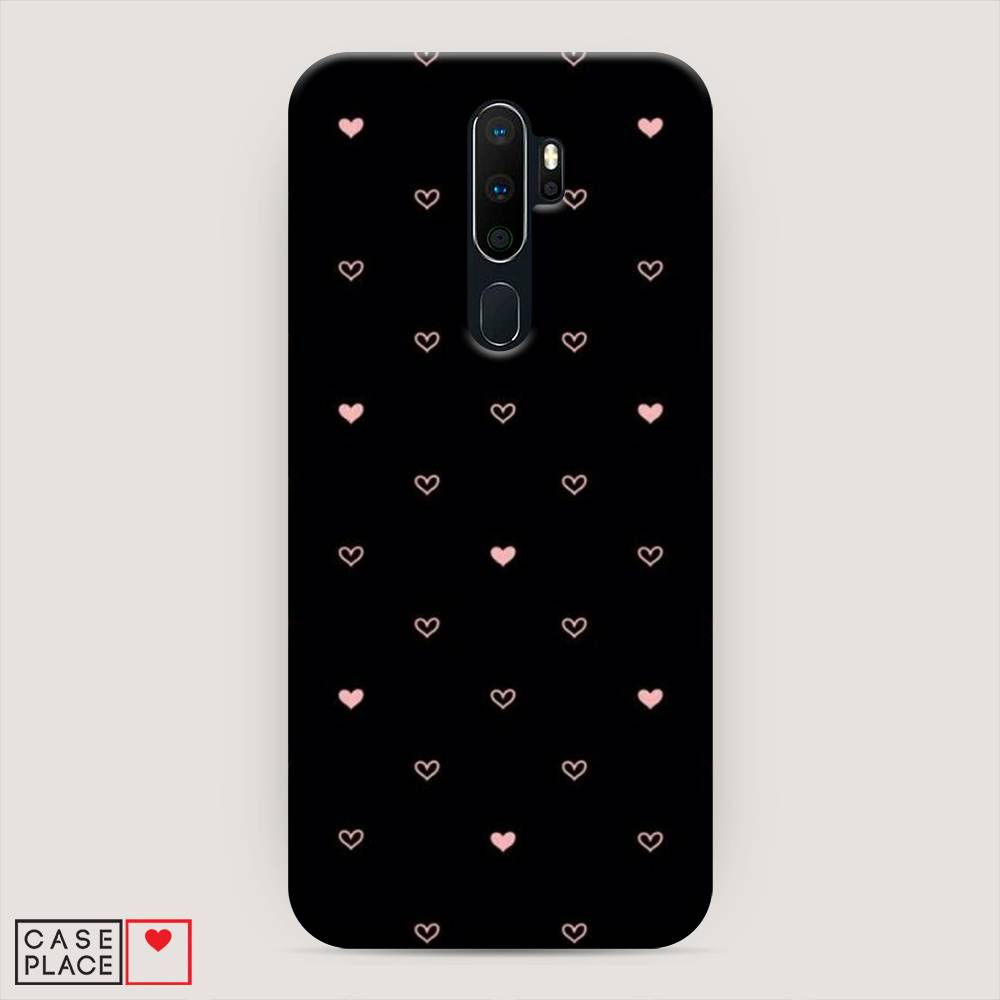 

Пластиковый чехол "Черный фон и сердечки" на Oppo A9 (2020), 251920-2