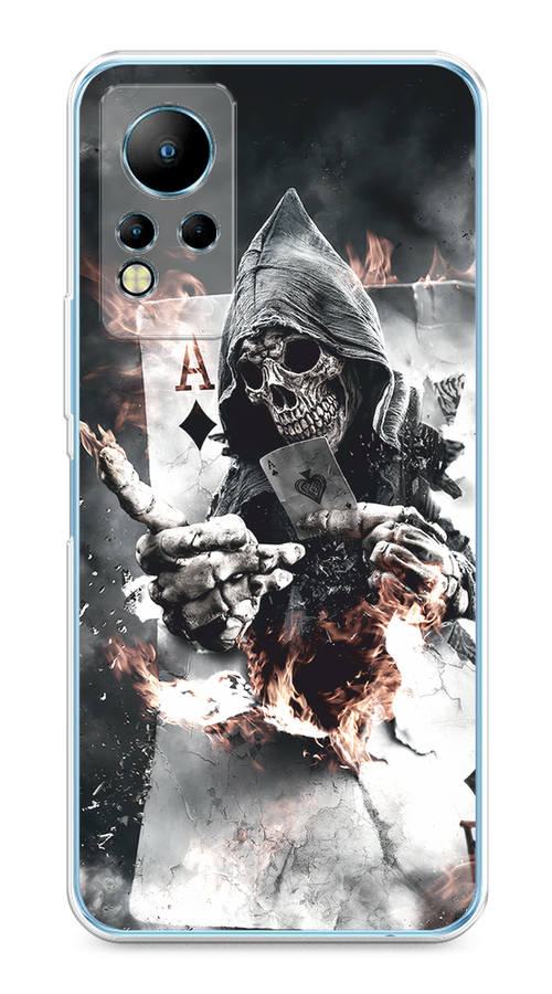 

Чехол на Infinix Note 11/12 G88 "Карты черепа в капюшоне", Белый;серый, 3101850-1