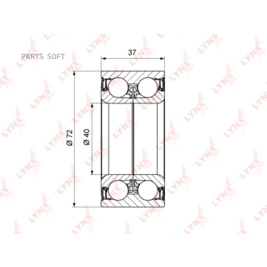 

Подшипник ступицы передний (37x40x72) LYNXauto WB-1058