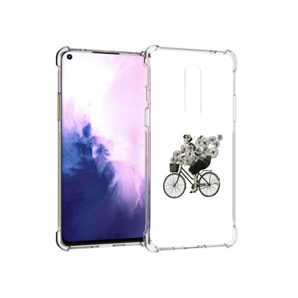 Чехол MyPads Tocco для OnePlus 8 девушка на велосипеде с цветами (PT147214.134.307)