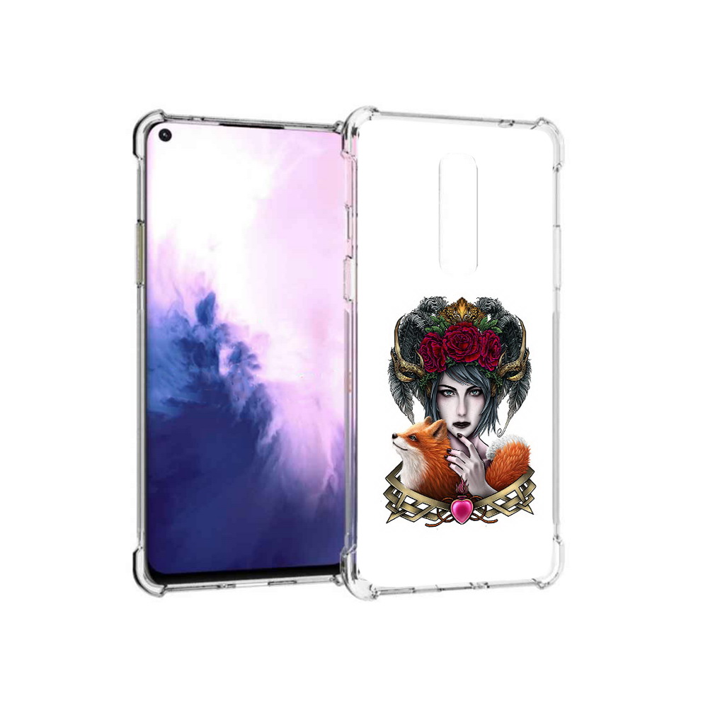 

Чехол MyPads Tocco для OnePlus 8 девушка с лисой (PT147214.134.314), Прозрачный, Tocco