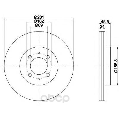 

Тормозной диск HELLA PAGID 8DD355107031