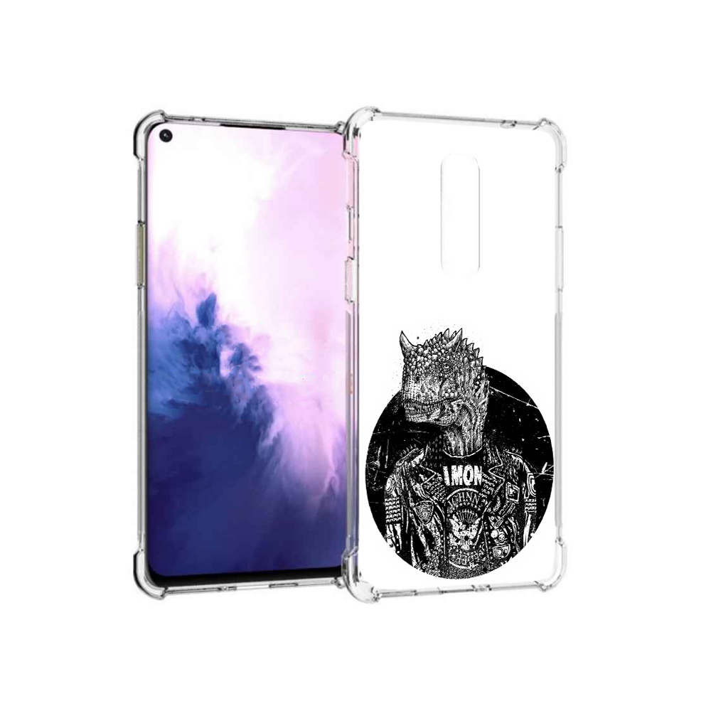

Чехол MyPads Tocco для OnePlus 8 динозавр в куртке (PT147214.134.328), Прозрачный, Tocco