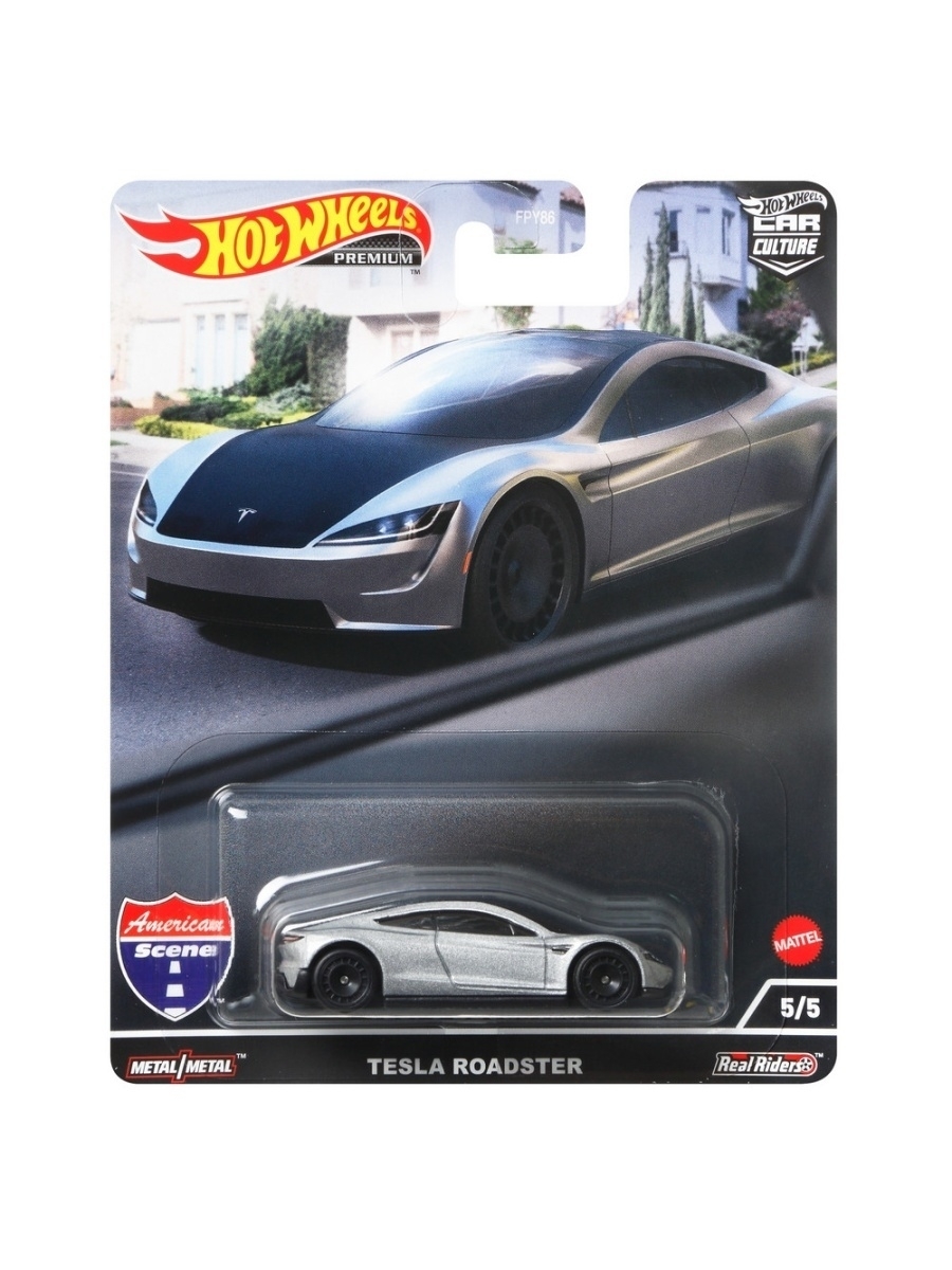 

Машинка Hot Wheels коллекционная, из серии Car Culture, TESLA ROADSTER, FPY86-HCK02, Разноцветный, FPY86-HCK02