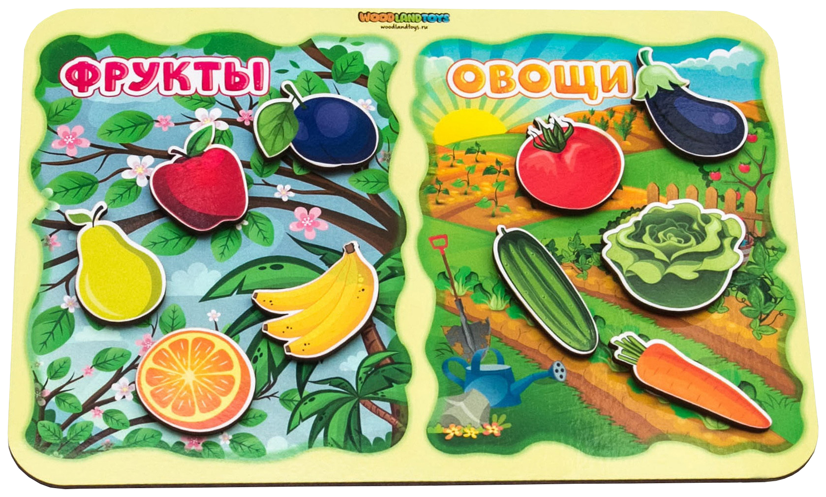 фото Сортер «какая разница? фрукты-овощи», на липучках woodland (сибирский сувенир)