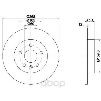 

Тормозной диск HELLA PAGID 8DD355116581
